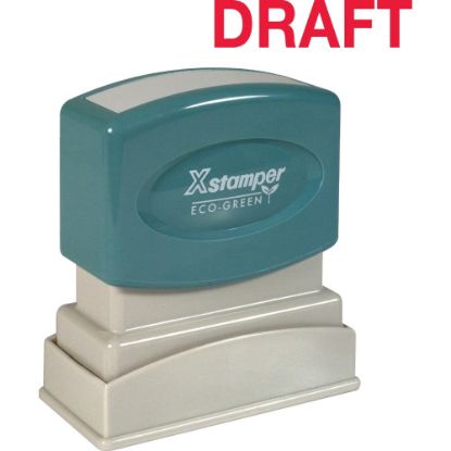 Picture of Xstamper One-Color Title Stamp, Pre-Inked, "Draft", Red