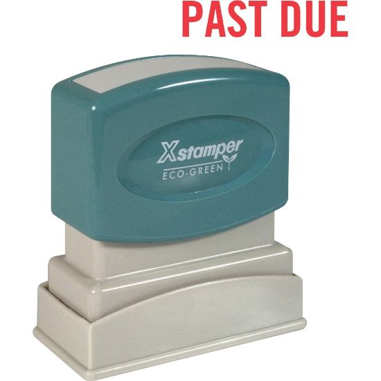 Picture of Xstamper One-Color Title Stamp, Pre-Inked, "Past Due", Red