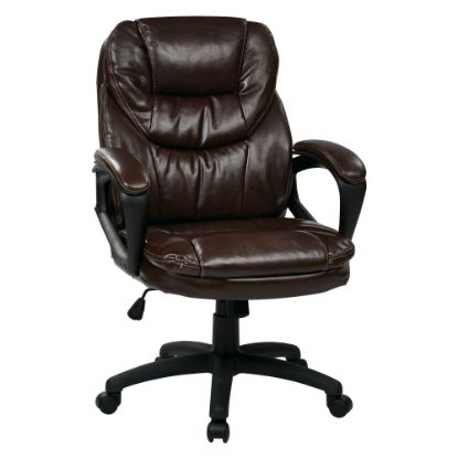 Picture of Office Star Work Smart High-Back Chair, FL660 Series, Chocolate/Black