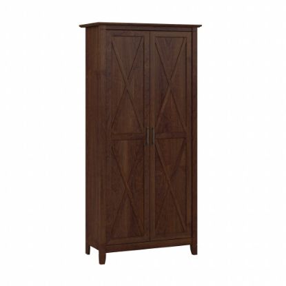 Picture of Bush Furniture Key West 32inW Tall Storage Cabinet With Doors, Bing Cherry, Standard Delivery