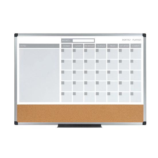 Picture of MasterVision 3-In-1 Cork Planner Board, 24in x 36in, Aluminum, Plastic Frame