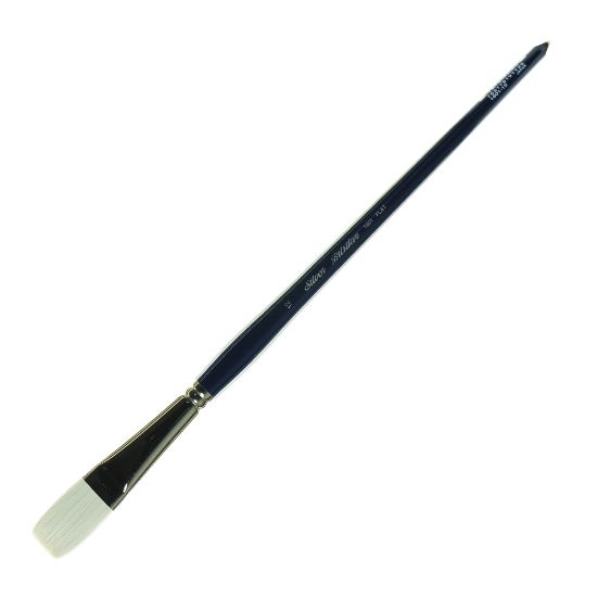 Picture of Silver Brush Bristlon Series Paint Brush, Size 12, Flat Bristle, Synthetic, Deep Blue/Silver