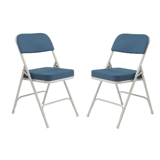 Picture of National Public Seating 3200 Series Deluxe Upholstered Folding Chairs, Regal Blue, Set Of 2 Chairs