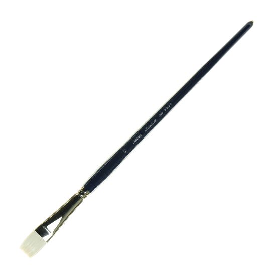 Picture of Silver Brush Bristlon Series Paint Brush, Size 10, Bright Bristle, Hog Hair, Deep Blue/Silver