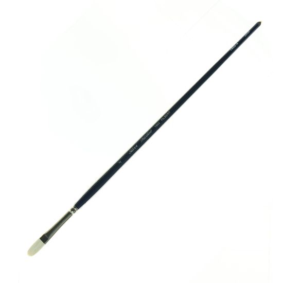 Picture of Silver Brush Bristlon Series Paint Brush, Size 4, Filbert Bristle, Synthetic, Deep Blue/Silver