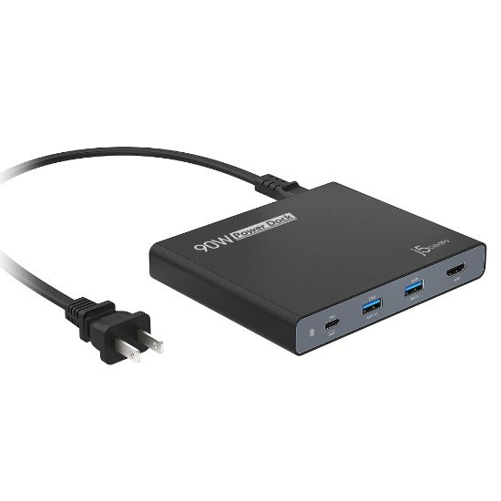 Picture of j5create 90W Built-In USB-C Travel Dock, Black, JCDP392