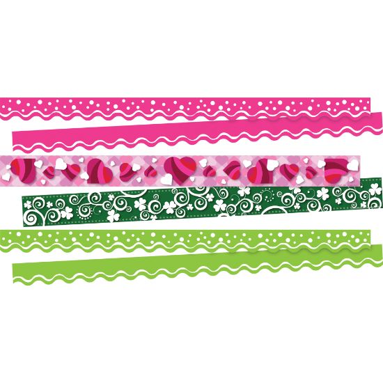 Picture of Barker Creek Double-Sided Border Strips, Clovers And Hearts, Set Of 38 Strips