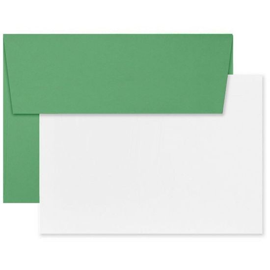 Picture of JAM Paper Stationery Set, 4 3/4in x 6 1/2in, 30% Recycled, Green/White, Set Of 25 Cards And Envelopes