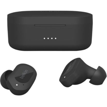 Picture of Belkin SOUNDFORM Play True Wireless Earbuds - Stereo - USB Type C - True Wireless - Bluetooth - Earbud - Binaural - In-ear - Noise Canceling - Midnight