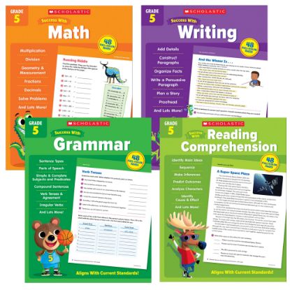 Picture of Scholastic Teacher Resources Grade Success Workbooks, 5th Grade, Set Of 4 Books