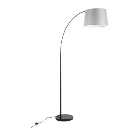 Picture of Lumisource March Floor Lamp, 74inH, Gray Shade/Black Marble/Black Base