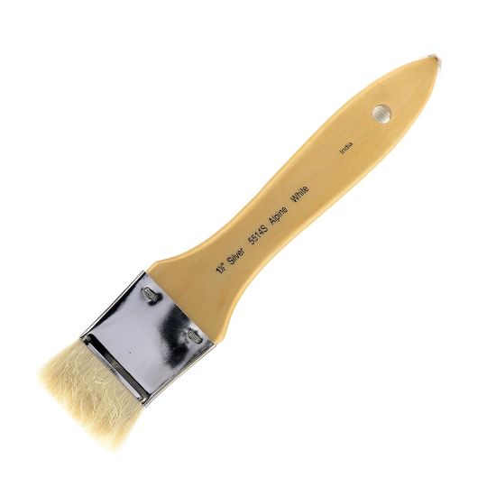 Picture of Silver Brush Series 5514S Alpine Paint Brush, 1 1/2in, Wash Bristle, Goat Hair, Yellow