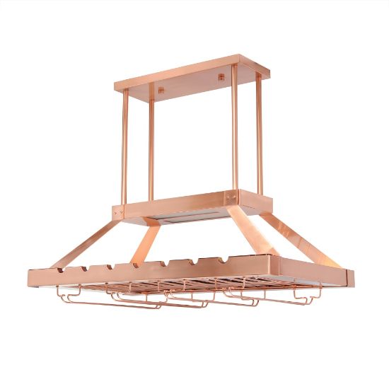 Picture of Elegant Designs 2-Light LED Overhead Wine Rack Lamp, Copper