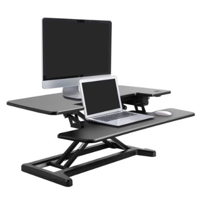 Picture of Flexispot EM7MB Electric Sit-Stand Desk Riser, 35-13/16in x 24in, Black