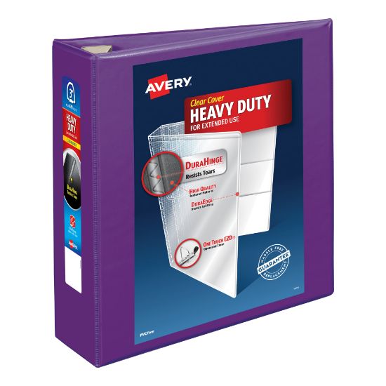 Picture of Avery Heavy-Duty View 3-Ring Binder With Locking One-Touch EZD Rings, 3in D-Rings, 39% Recycled, Purple