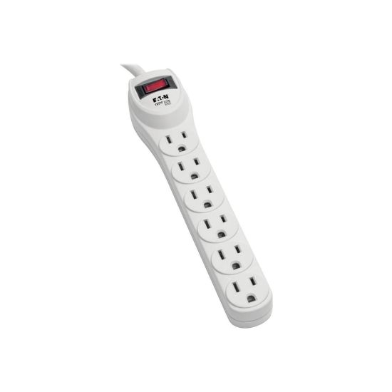 Picture of Eaton Tripp Lite Series Surge Protector Power Strip 120V 6 Outlet 2ft Cord 180 Joule - Surge protector - AC 120 V - output connectors: 6 - for P/N: CLAMPUSBLK, CLAMPUSW