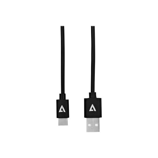 Picture of V7 - USB cable - 24 pin USB-C (M) reversible to USB (M) reversible - USB 2.0 - 6 ft - black