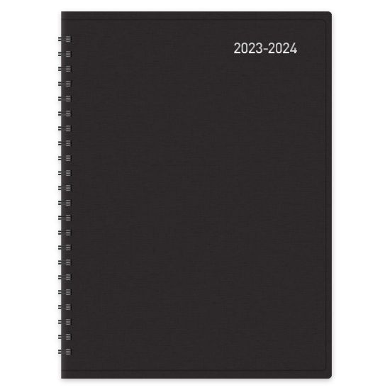 Picture of 2023-2024 Office Depot Brand 14-Month Weekly/Monthly Academic Planner, Vertical Format, 7-1/2in x 9in, 30% Recycled, Black, July 2023 to August 2024