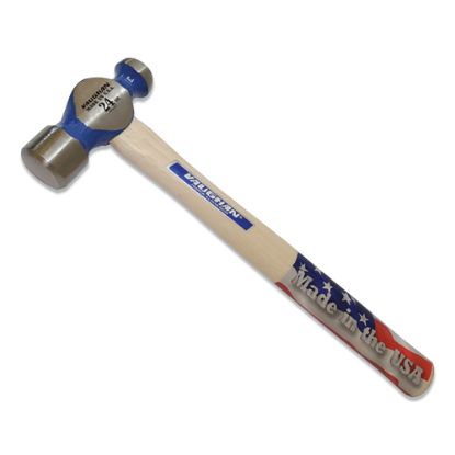 Picture of Commercial Ball Pein Hammer, Hickory Handle, 15-1/4 in, Forged Steel 24 oz Head