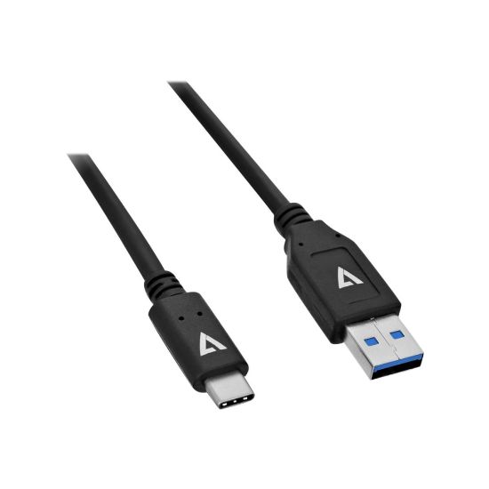 Picture of V7 - USB cable - 24 pin USB-C (M) reversible to USB Type A (M) reversible - USB 3.1 - 3 ft - black