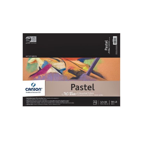 Picture of Canson Mi-Teintes Pastel Pad, 12in x 16in, Assorted Colors, 24 Sheets Per Pad