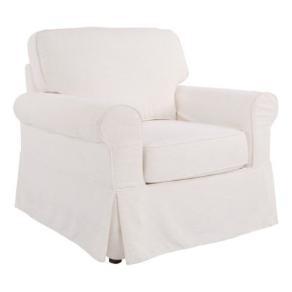 Picture of Ave Six Ashton Slipcover Chair, Ivory/Brown