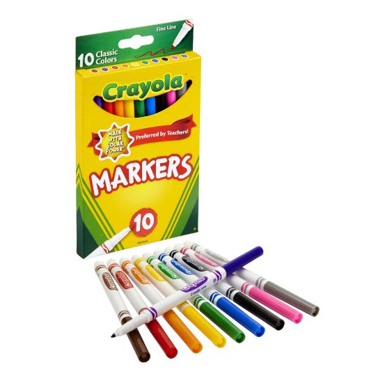 Picture of Crayola Fine Line Markers, Assorted Classic Classpack, Pack Of 10