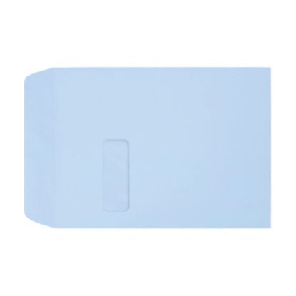 Picture of LUX #9 1/2 Open-End Window Envelopes, Top Left Window, Self-Adhesive, Baby Blue, Pack Of 500