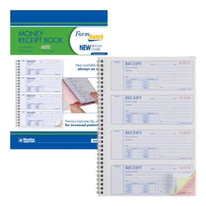 Picture of Rediform Prestige Money Receipt Book, 3 Part Carbonless, 7 5/8in x 8 1/2in, Set Of 100