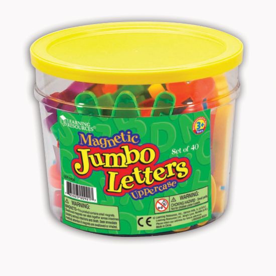 Picture of Learning Resources Jumbo Magnetic Uppercase Letters, 2 1/2in, Multicolor, Pack Of 40