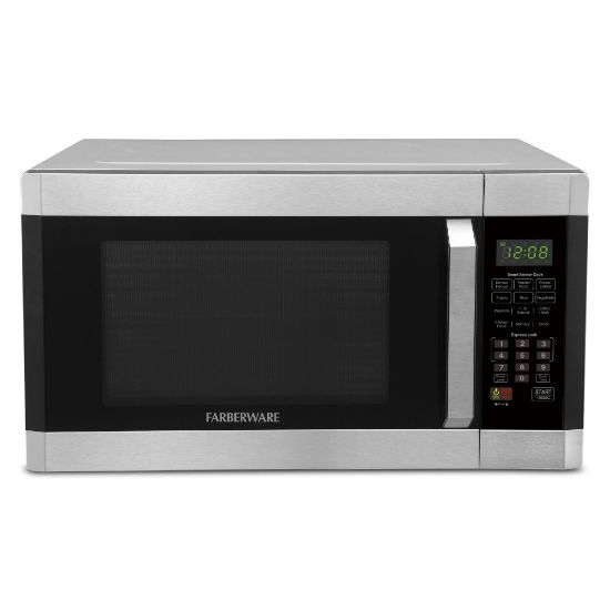 Picture of Farberware Professional 1.6 Cu Ft 1,100-Watt Microwave With Smart Sensor, Stainless Steel/Platinum