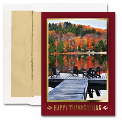 Picture of JAM Paper Thanksgiving Card Set, Quiet Thanksiving, Set Of 25 Cards and 25 Envelopes