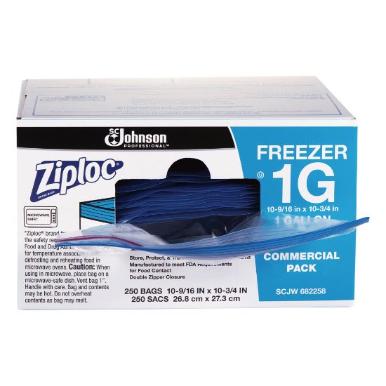 Picture of Ziploc Freezer And Storage Bags, 1 Gallon, Box Of 250 Bags