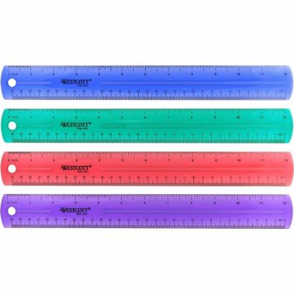 Picture of Westcott Jeweled Plastic Ruler, 12in, Assorted Colors