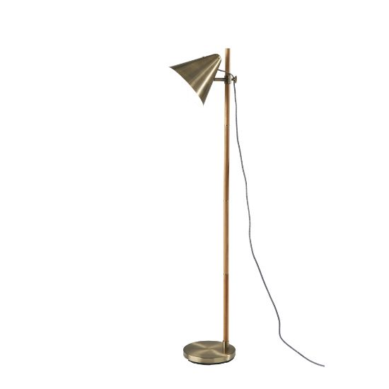 Picture of Adesso Bryn Floor Lamp, 58inH, Antique Brass Shade/Antique Brass Base