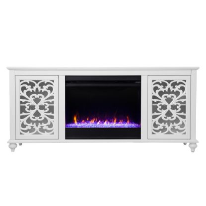 Picture of SEI Furniture Maldina Color-Changing Fireplace, 26-1/2inH x 58inW x 15inD, White