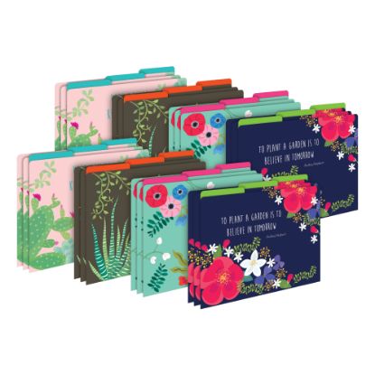 Picture of Barker Creek Tab File Folders, Letter Size, Petals & Prickles, Pack Of 24 Folders