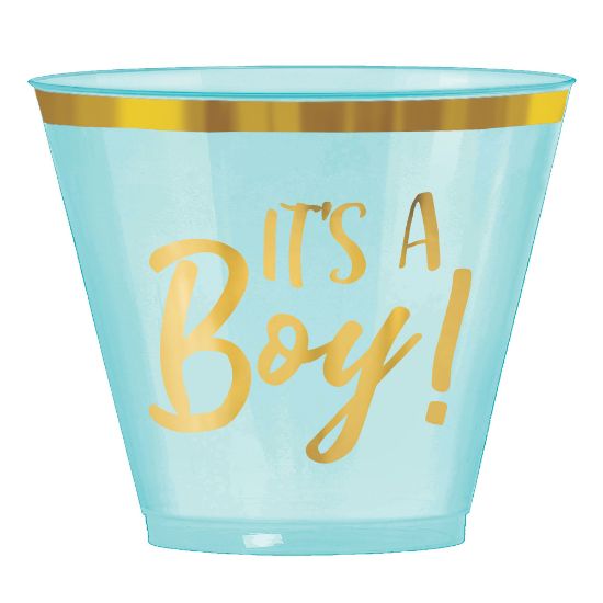 Picture of Amscan Oh Baby Boy Plastic Tumblers, 9 Oz, Blue, Pack Of 30 Tumblers