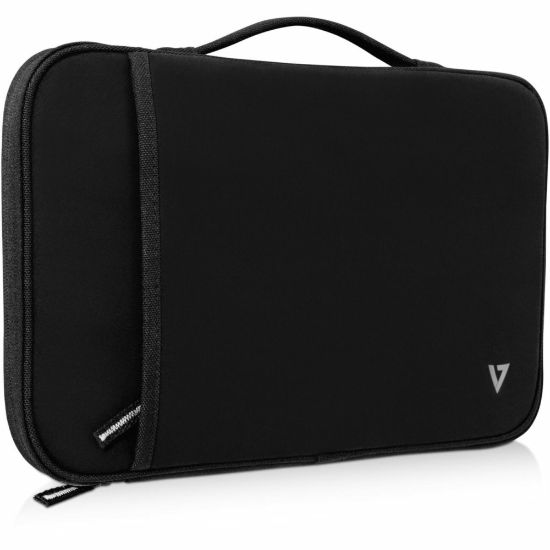 Picture of V7 CSE12HS-BLK-9N Carrying Case (Sleeve) for 12in MacBook Air - Black - Neoprene Exterior Material - Fleece Interior Material - Handle, Shoulder Strap - 9.7in Height x 13.2in Width x 1in Depth