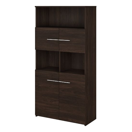 Picture of Bush Business Furniture Office 500 70inH 5-Shelf Bookcase With Doors, Black Walnut, Standard Delivery