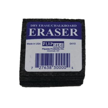 Picture of Flipside Student Erasers, 2inH x 2inW x 1inD, Black, 12 Erasers Per Class Pack, Pack Of 2 Class Packs