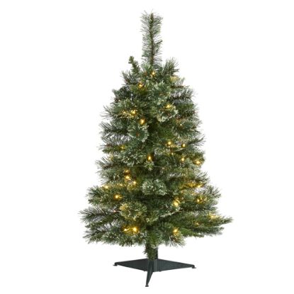 Picture of Nearly Natural Wisconsin Slim Snow Tip Pine Artificial Christmas Tree, 3ft