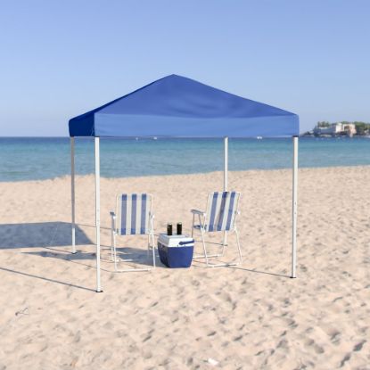 Picture of Flash Furniture Outdoor Pop-Up Event Canopy Tent With Carry Bag, 97-1/2inH x 94inW x 94inD, Blue