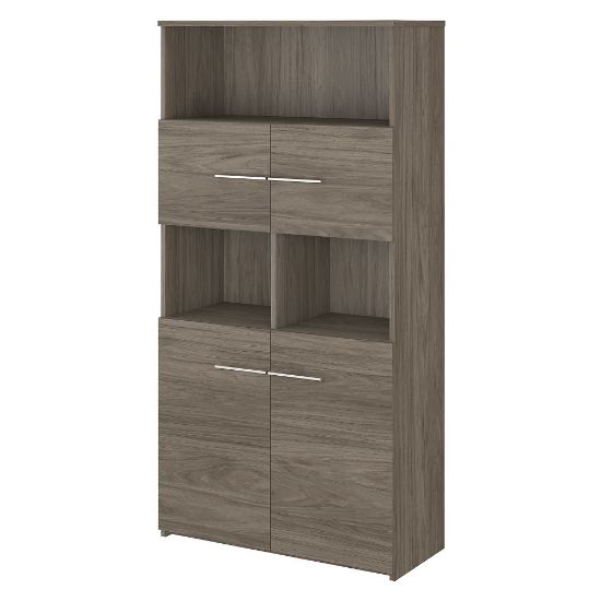 Picture of Bush Business Furniture Office 500 70inH 5-Shelf Bookcase With Doors, Modern Hickory, Standard Delivery