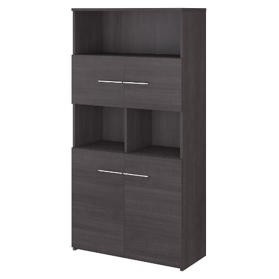 Picture of Bush Business Furniture Office 500 70inH 5-Shelf Bookcase With Doors, Storm Gray, Standard Delivery