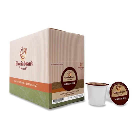 Picture of Gloria Jeans Coffees Single-Serve Coffee K-Cup Pods, Butter Toffee, Carton Of 24