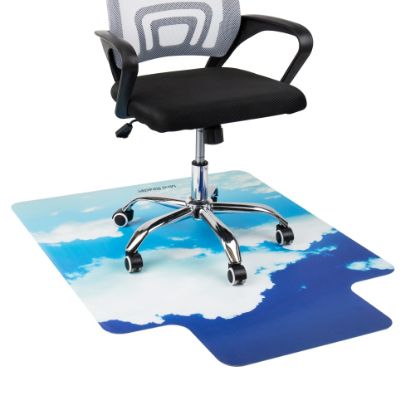 Picture of Mind Reader 9-to-5 Collection Polycarbonate Office Chair Mat For Hard Floor, 47-1/4in x 35-1/2in, Head In The Clouds, Blue