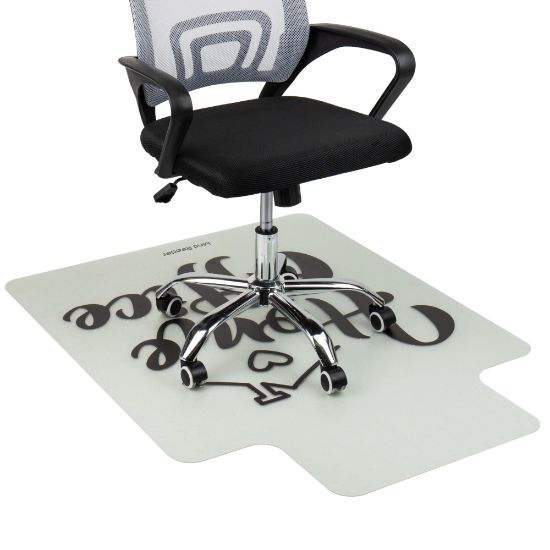 Picture of Mind Reader 9-to-5 Office Chair Mat With Lip And Anti-Skid Carpet Gripper, 47-1/4in x 35-1/2, "Home Office" Design, Clear/Black