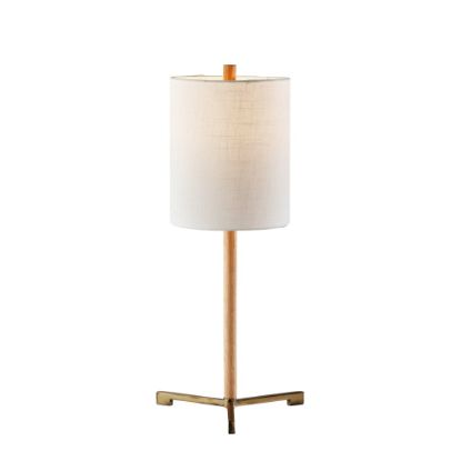 Picture of Adesso Maddox Table Lamp, 27inH, White Shade/Antique Brass Base