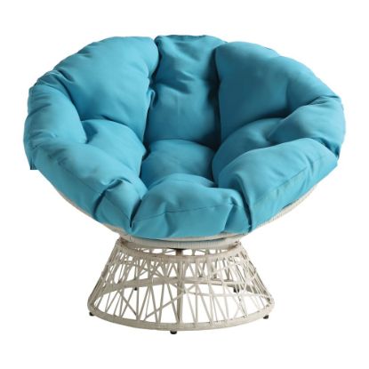 Picture of Office Star Papasan Wicker Chair, Blue/Cream